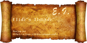 Eliás Ildikó névjegykártya